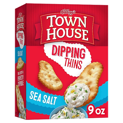 Town House Dipping Thins Sea Salt Baked Snack Crackers, 9 oz