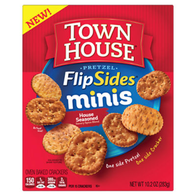 Town House FlipSides Minis House Seasoned Oven Baked Crackers, 10.2 oz