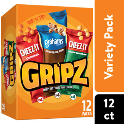 Gripz Mighty Tiny Baked Snack Crackers, 12 count, 11 oz