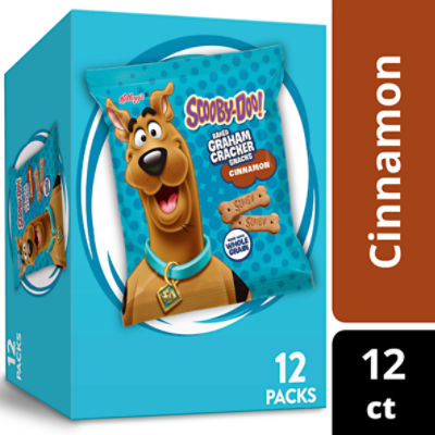 Kellogg's SCOOBY-DOO! Cinnamon Baked Graham Cracker Snacks, 12 oz, 12 Count