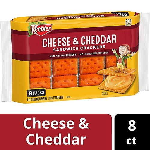 Keebler Cheese and Cheddar Sandwich Crackers, 11 oz, 8 Count