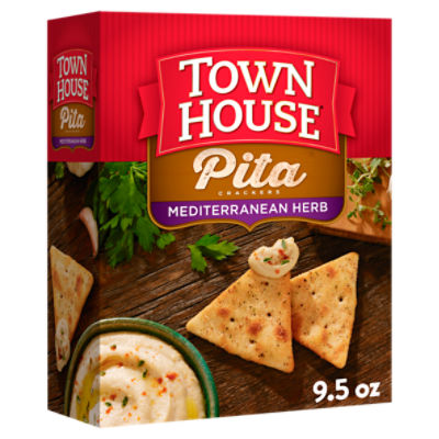 Town House Pita Crackers Mediterranean Herb Oven Baked Crackers, 9.5 oz