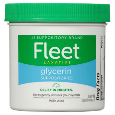 Fleet Laxative Glycerin Adult Suppositories, 24 count, 24 Each