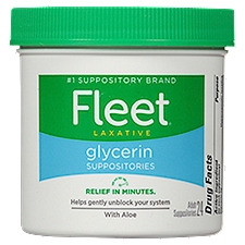 Fleet Laxative Glycerin Adult Suppositories, 24 count, 24 Each