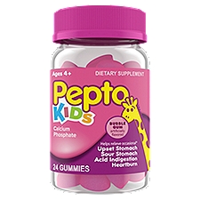 Pepto Kids Gummies, Helps Relieve Occasional Upset Stomach, Acid Indigestion, Sour Stomach and Heartburn, 24 Gummies