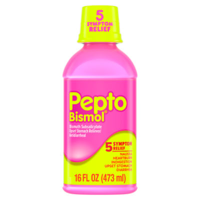 Pepto Bismol Liquid for Nausea, Heartburn, Indigestion, Upset Stomach, and Diarrhea Relief, Original Flavor 16 oz, 16 Fluid ounce