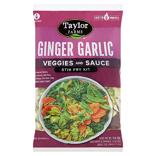 Taylor Farms Ginger Garlic Veggies and Sauce Stir Fry Kit, 14 oz
