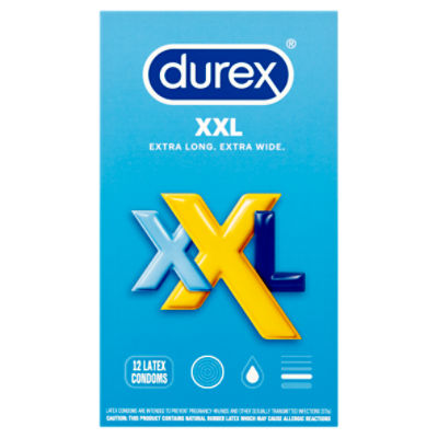 Durex XXL Latex Condoms, 12 count