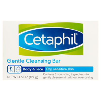 Cetaphil Body & Face Gentle Cleansing Bar, 4.5 oz