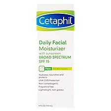 Cetaphil Broad Spectrum Daily Facial Moisturizer with Sunscreen, SPF 15, 4 fl oz, 4 Fluid ounce
