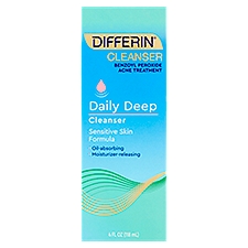 Differin Benzoyl Peroxide Acne Treatment Daily Deep Cleanser, 4 fl oz