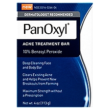 PanOxyl 10% Benzoyl Peroxide Acne Treatment Bar, 4 oz