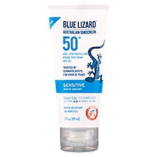Blue Lizard Sensitive Broad Spectrum Australian SPF 50+, Sunscreen, 3 Fluid ounce