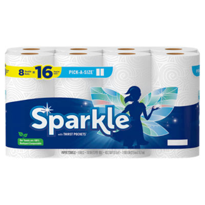 Sparkle Pick-A-Size Paper Towels, 8 Double Rolls, 88 Each