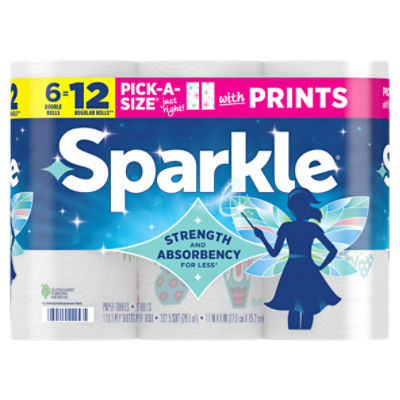 Sparkle Pick-A-Size Spirited Prints Paper Towels, 6 count, 660 Each