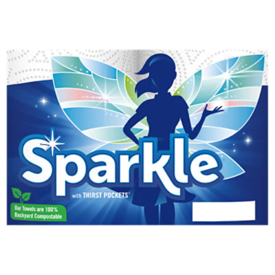 Sparkle Tear-A-Square Paper Towels, 2 Double Rolls