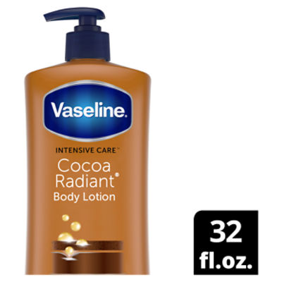 Vaseline Intensive Care Cocoa Radiant + Vaseline Jelly Body Lotion Value Size, 32 fl oz