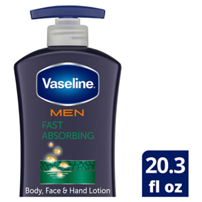 Vaseline Men Fast Absorbing 3 in 1 Body, Face & Hand Lotion, 20.3 fl oz