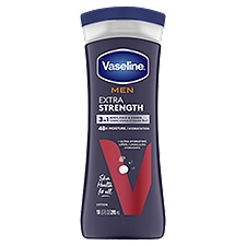 Vaseline Men Extra Strength 3in1, Body, Face & Hands Lotion, 10 Ounce