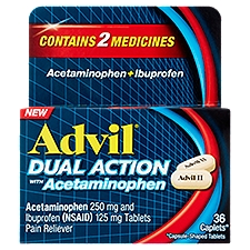 Advil Dual Action with Acetaminophen, Caplets, 36 Each