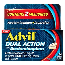 Advil Dual Action with Acetaminophen, Caplets, 144 Each