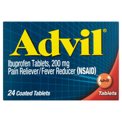 Advil Ibuprofen Coated Tablets, 200 mg, 24 count, 24 Each