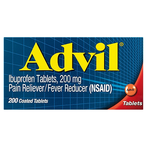 Advil Ibuprofen Coated Tablets, 200 mg, 200 count