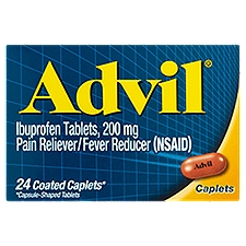 Advil Ibuprofen 200 mg, Coated Caplets, 24 Each