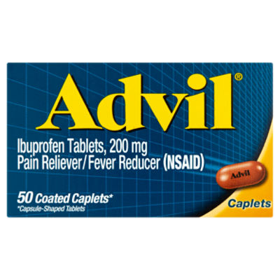 Advil Ibuprofen Coated Caplets, 200 mg, 50 count