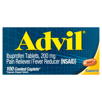 Advil Ibuprofen Coated Caplets, 200 mg, 100 count