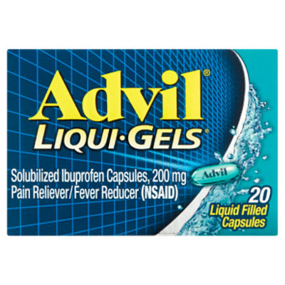 Advil Liqui-Gels Solubilized Ibuprofen Liquid Filled Capsules, 200 mg, 20 count