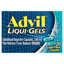 Advil Liqui-Gels Solubilized Ibuprofen Liquid Filled Capsules, 200 mg, 20 count