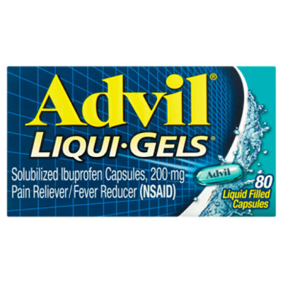 Advil Liqui-Gels Solubilized Ibuprofen Liquid Filled Capsules, 200 mg, 80 count