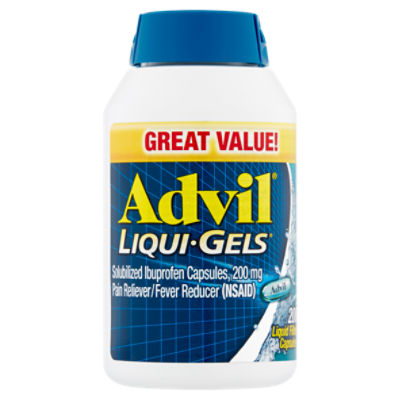Advil Liqui-Gels Solubilized Ibuprofen Liquid Filled Capsules, 200 mg, 200 count