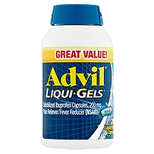 Advil Liqui-Gels Solubilized Ibuprofen Liquid Filled Capsules, 200 mg, 200 count