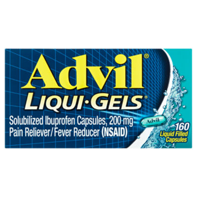 Advil Liqui-Gels Solubilized Ibuprofen Liquid Filled Capsules, 200 mg, 160 count