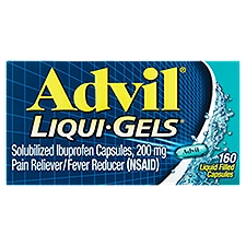Advil Liqui-Gels Solubilized Ibuprofen 200 mg, Liquid Filled Capsules, 160 Each