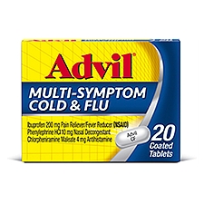 Advil Multi-Symptom Cold & Flu, Coated Tablets, 20 Each