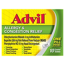 Advil Ibuprofen Allergy & Congestion Relief          , 10 Each