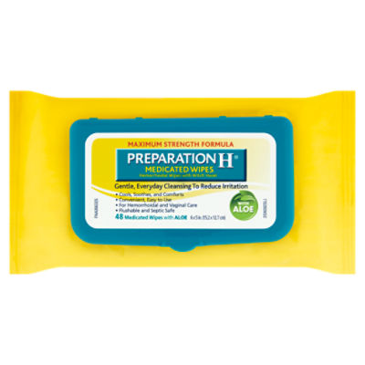 Preparation H Maximum Strength Formula Medicated Wipes, 48 count The Fresh Grocer