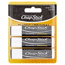ChapStick Skin Protectant Classic Original Lip Balm, 0.15 oz, 3 count, 0.45 Ounce
