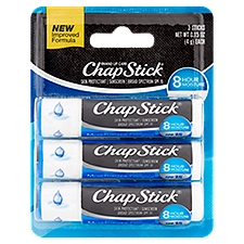 ChapStick Skin Protectant Broad Spectrum Sunscreen Lip Balm, SPF 15, 0.15 oz, 3 count