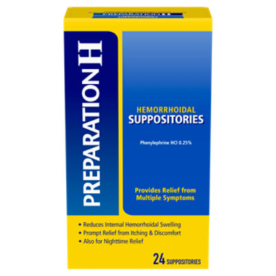 Preparation H Hemorrhoidal Suppositories, 24 count