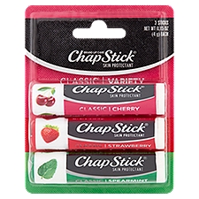 ChapStick Skin Protectant Classic Variety Lip Balm, 0.15 oz, 3 count