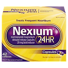 Nexium 24hr Esomeprazole Magnesium 20 mg, Delayed-Release Capsules, 42 Each