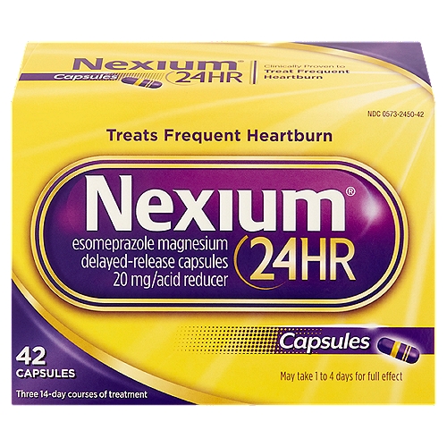 Nexium 24hr Esomeprazole Magnesium Delayed-Release Capsules, 20 mg, 42 count
