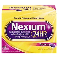 Nexium 24hr Esomeprazole Magnesium Delayed-Release Tablets, 20 mg, 3 pack, 42 count