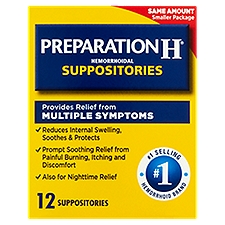 Preparation H Hemorrhoidal Suppositories, 12 Each