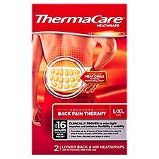 ThermaCare Lower Back & Hip Pain Therapy Heatwraps - L-XL, 2 Each