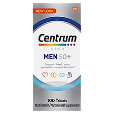 Centrum Men 50 Plus with Vitamin D3, B Vitamins and Zinc, Multivitamin/Multimineral Supplement, 100 Each